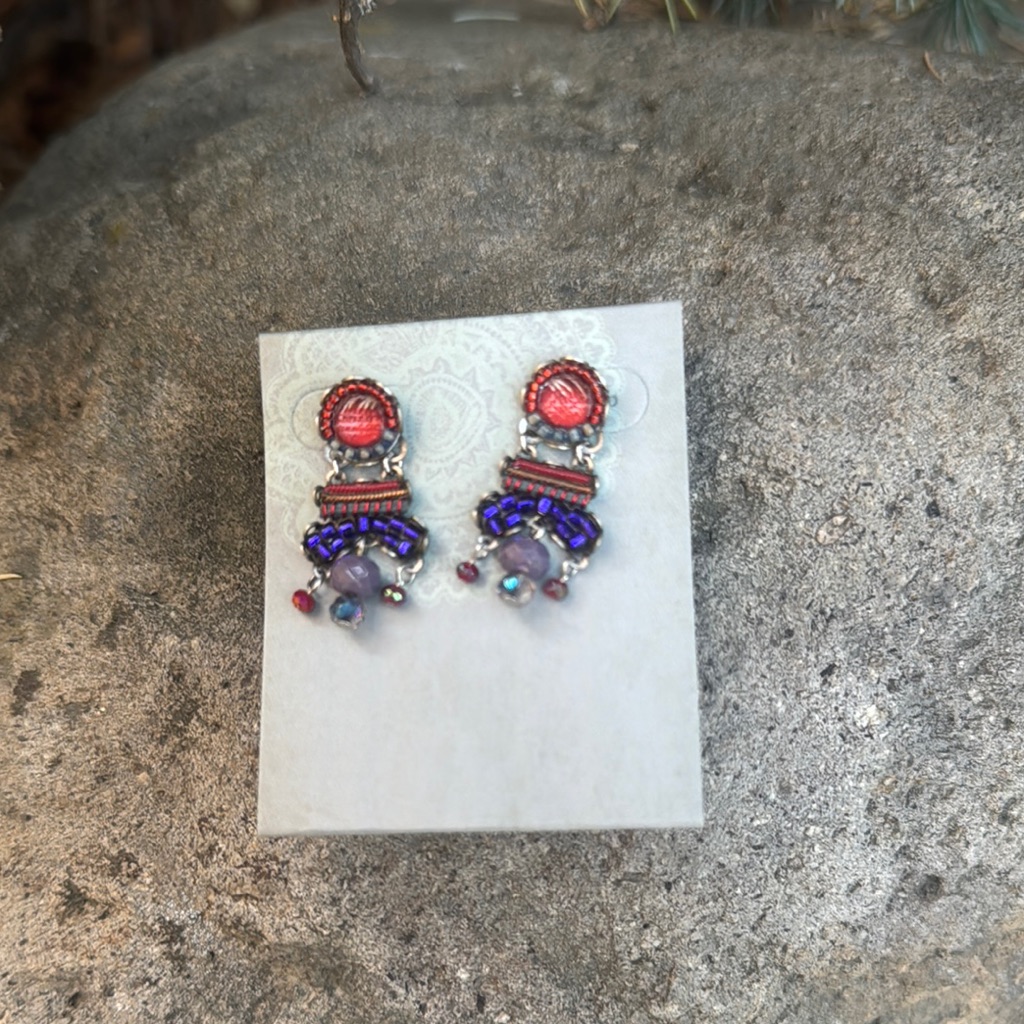 Sundance Red And Purple Earrings Vibrant Jewelry